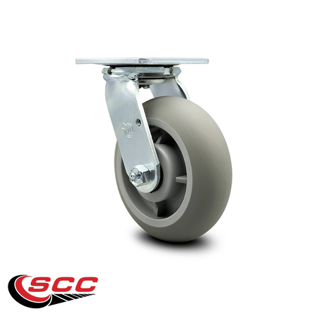 Service Caster 6 Inch Thermoplastic Rubber Wheel Swivel Caster with Ball Bearing SCC-30CS620-TPRBD